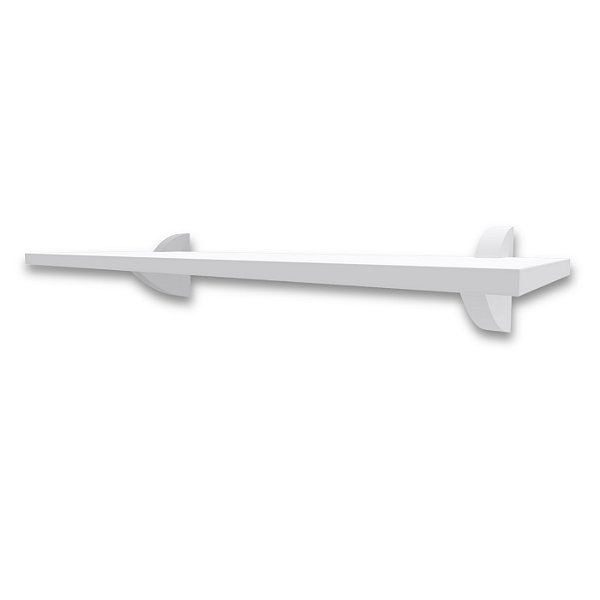 Prateleira 20x60cm com suporte clip - Branca