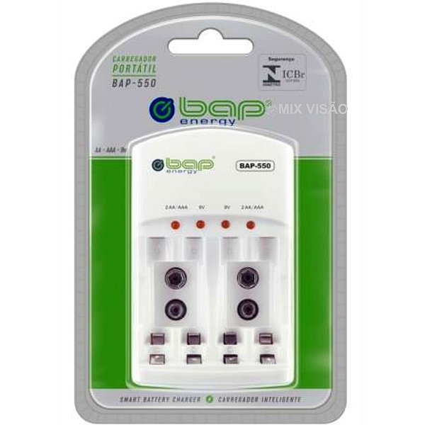 Carregador De Pilhas E Baterias Bap-550 S/ Pilhas