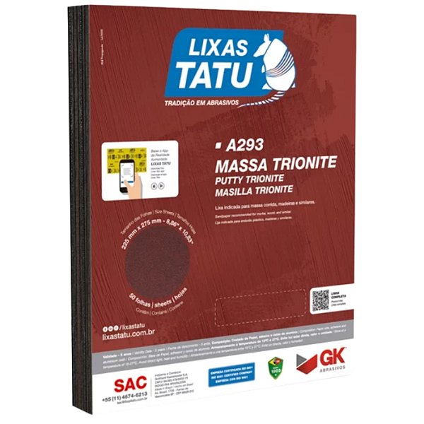 Lixa Massa Grao Trionite Tatu 10 Unid