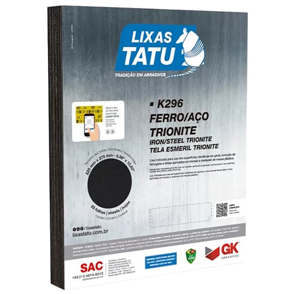 Lixa Ferro/Aço Trionite  Tatu 5 Unid