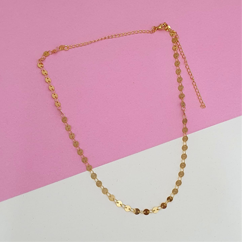 Colar Feminino Dourado com Bolinhas – Leve, Brilhante e Delicado