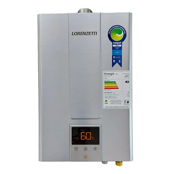 Aquecedor a Gás Lorenzetti LZ 1600 DE-I 15L GLP Inox Digital