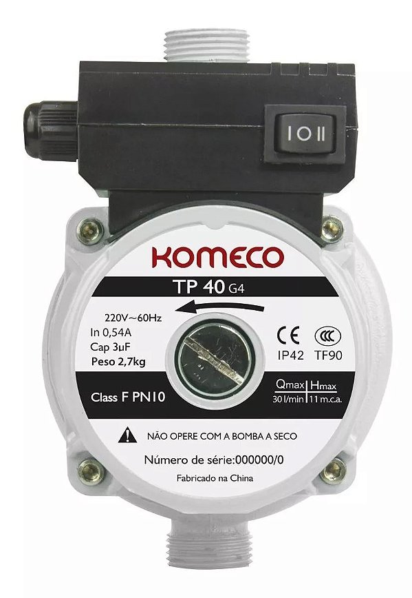 Bomba Pressurizador De Água Komeco TP 40 G4 120W - 220V