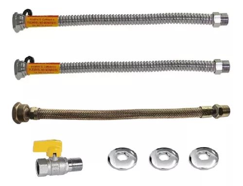Kit Instalação Para Aquecedor A Gás 40 cm 1/2 m x 3/4 f