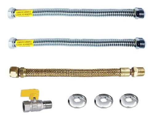 Kit Instalação Aquecedor De Água A Gás Vazão Plena 1/2 40 cm