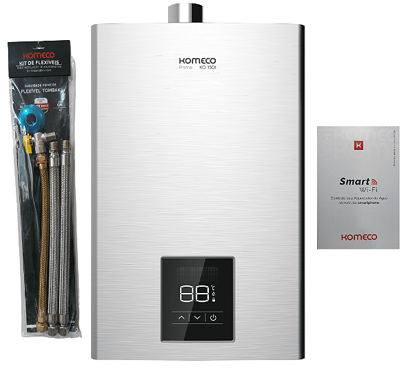 Aquecedor De Água A Gás Komeco Ko 16 Di Prime Com Módulo Wi Fi E Kit Glp