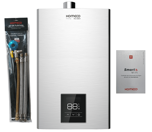 Aquecedor De Água A Gás Komeco Ko 21 Di Prime Com Módulo Wi Fi E Kit Glp