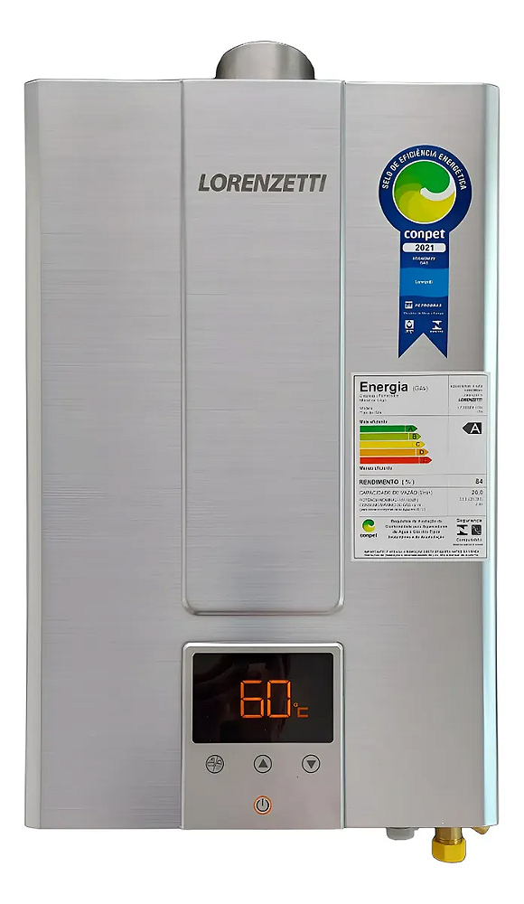 Aquecedor De Água Lorenzetti 20 Litros Inox Modelo Novo Gás Natural Gn
