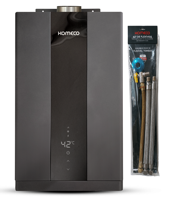 Aquecedor Komeco Ko 21 Bk Home 21 Litros Preto Glp Com Kit