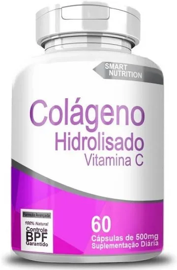 Colágeno com vitamina C 60 caps 500 mg