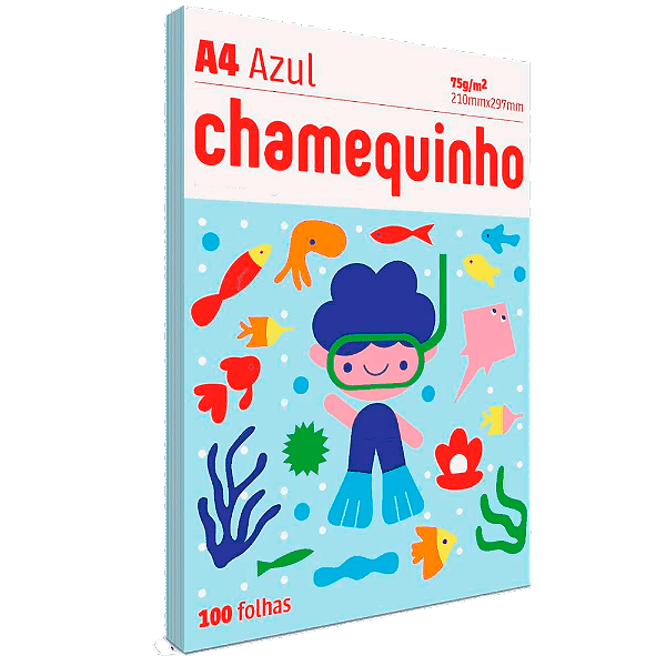 CHAMEQUINHO 75 GRS 210X297MM 100 FLS AZUL