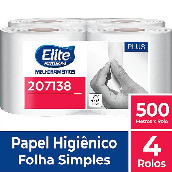 PAPEL HIG EM ROLO PLUS FS 4X500 MT - 207138 207138