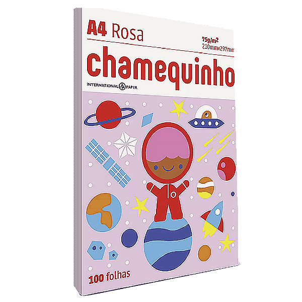 CHAMEQUINHO 75 GRS 210X297MM 100 FLS ROSA