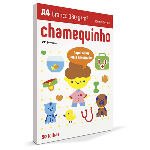 CHAMEQUINHO 180 GRS 210X297MM A4 BCO 50 FLS CEQ180CA4