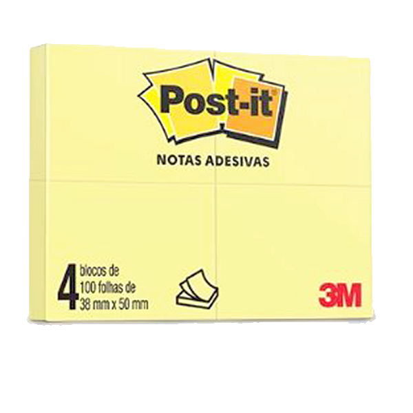 Bloco Adesivo Post-It 3M 38x50mm 4BL 100 fls AM