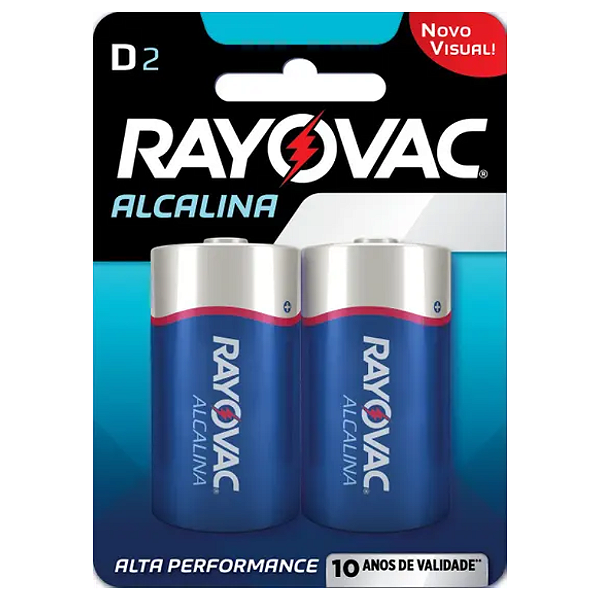 Pilha RAYOVAC Alcalina D2 C/2un (grande)