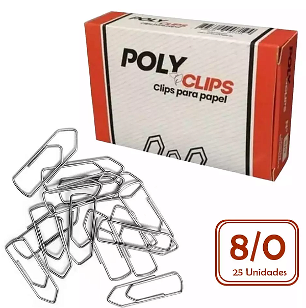 Clips Galvanizado 8/0 C/25un POLYCLIPS Pct C/25cx
