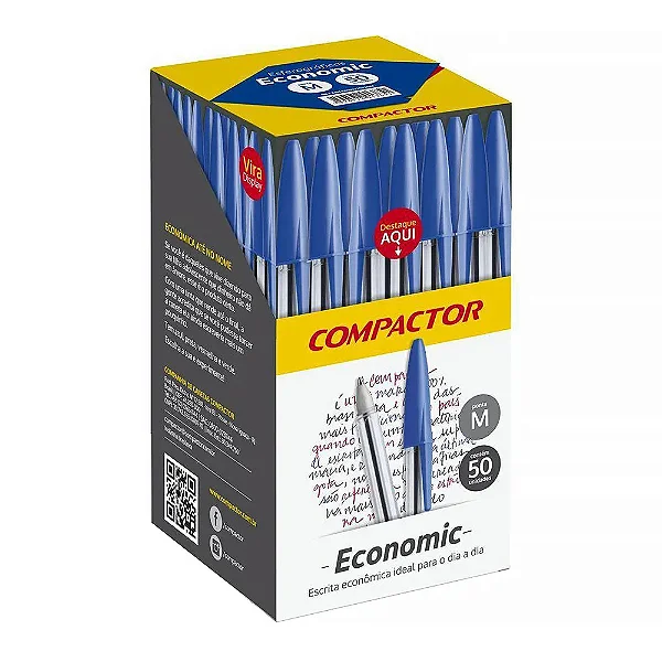 Caneta Esferografica Economic COMPACTOR 1,0 AZ C/50und