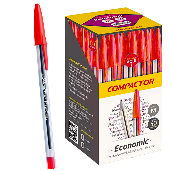 Caneta Esferografica Economic COMPACTOR 1,0 VM C/50und