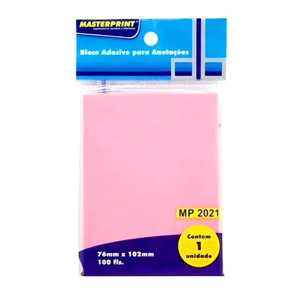 Bloco Adesivo MASTERPRINT 76x102mm 100fls AZ MP2023