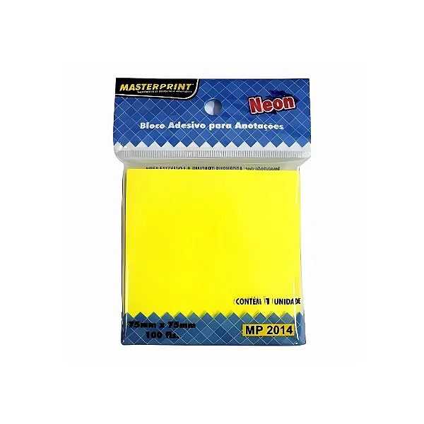 Bloco Adesivo MASTERPRINT 75x75mm 100fls AM