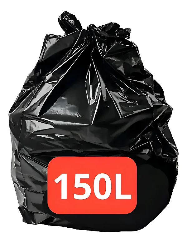 SACO P/LIXO PRETO 150 90X92 100X1 LEVE - BRASLIXO 150L30PR