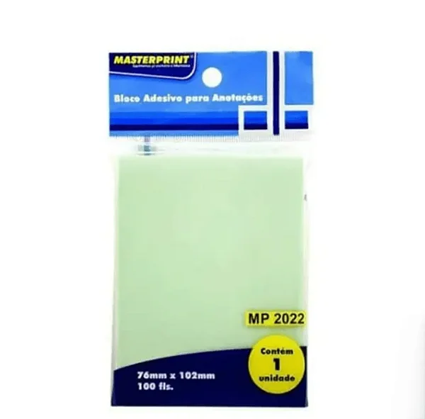 Bloco Adesivo MASTER 76x102mm VD