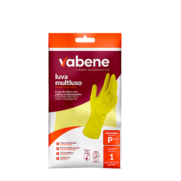 LUVA LATEX MULT LEVE P AM 1724 - VABENE 1724