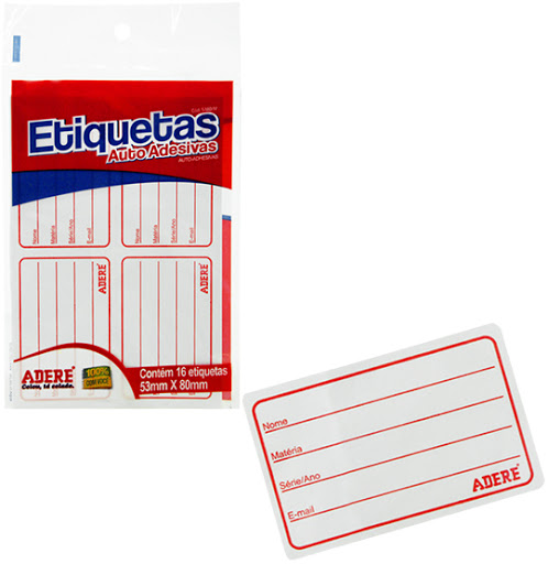 Etiquetas Cartela BR/AZ - ADERE 53mmx80mm 538