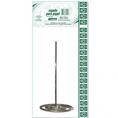 Espeto papel 150mm Base Espiral - CROMADO - ACC