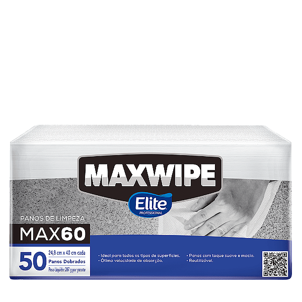 PANO MAXWIPE MAX 60 DOBRADO (C/50 UN) CX C/12 RL