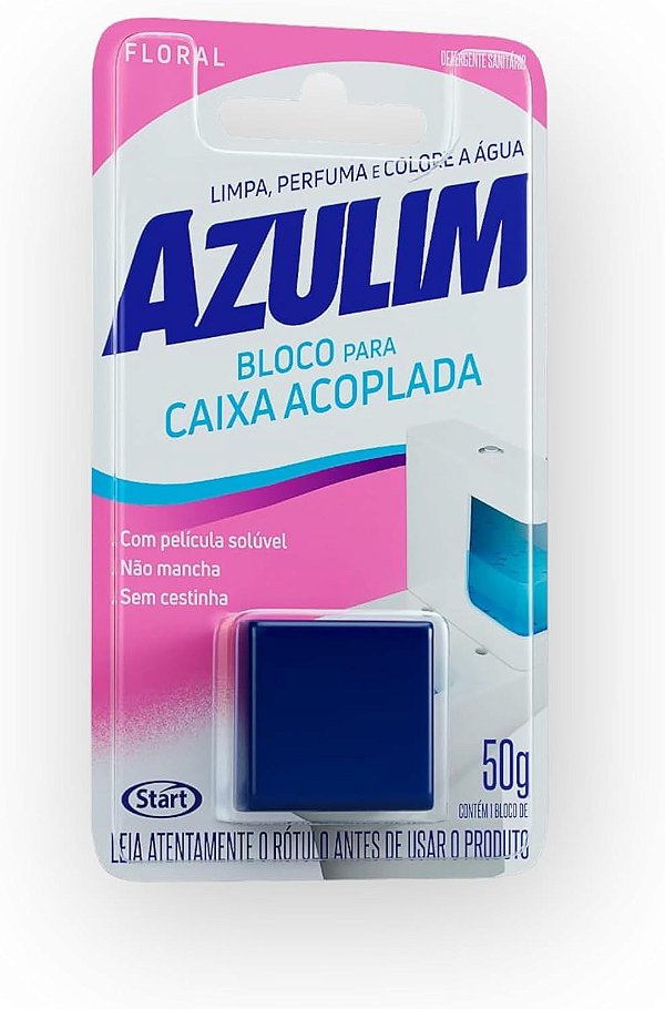 BLOCO SANIT ACOPLADA AZULIM FLORAL 50G - START