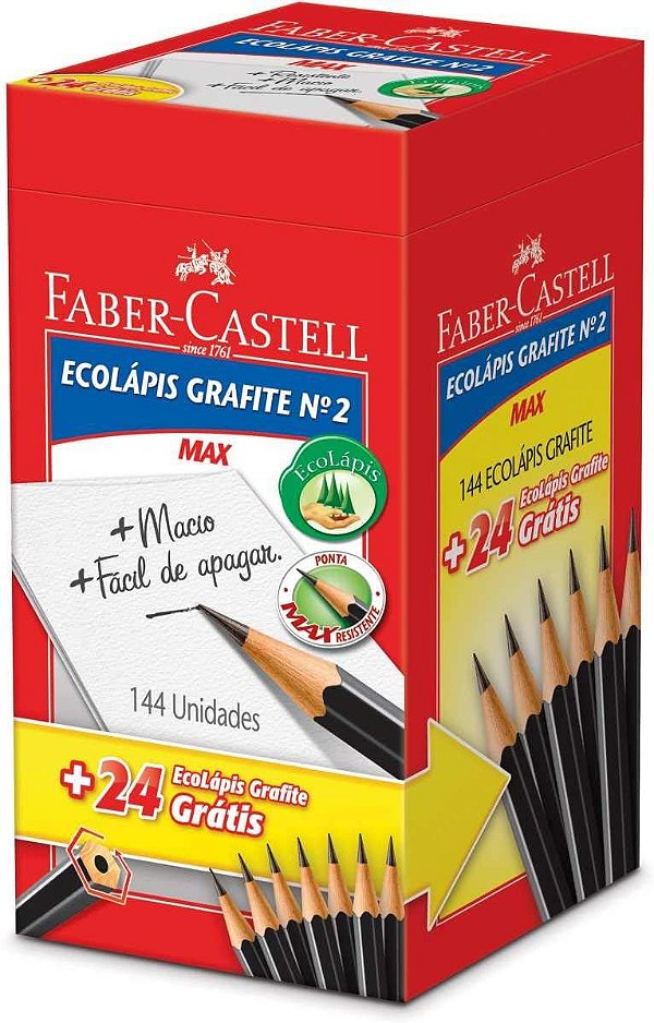 Lapis Grafite Ecolapis max nº 2 FABER CASTELL 484653