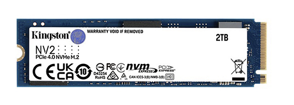 SSD KINGSTON NV2, 2TB, M.2 2280 PCIE NVME, LEITURA 3500MB/S, GRAVACAO 2800MB/S, SNV2S/2000G
