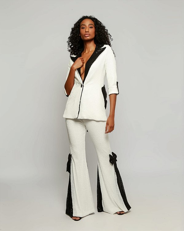 Conjunto blazr e flare paetê Cirque