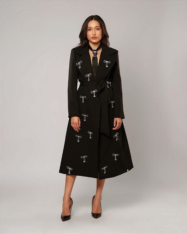 Trench coat com brochês de laços Circus Plus