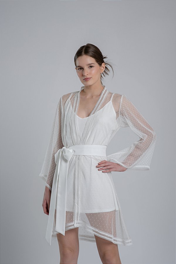 Robe com mix de textura