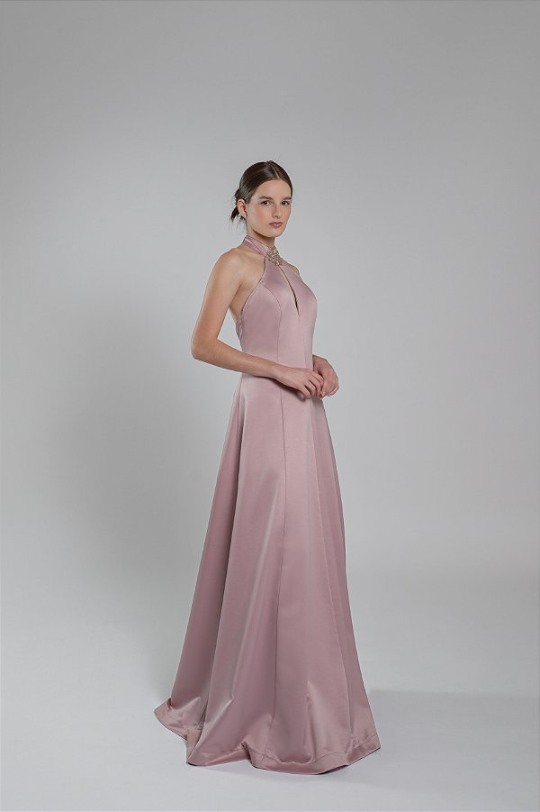 Vestido longo alfaiataria frente unica Garden