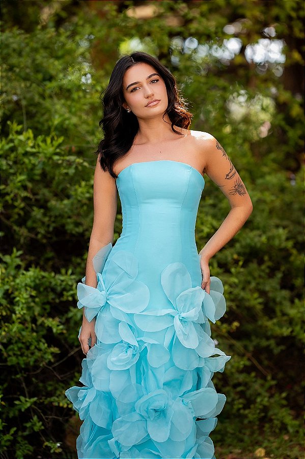 Vestido flores de organza Pétalas