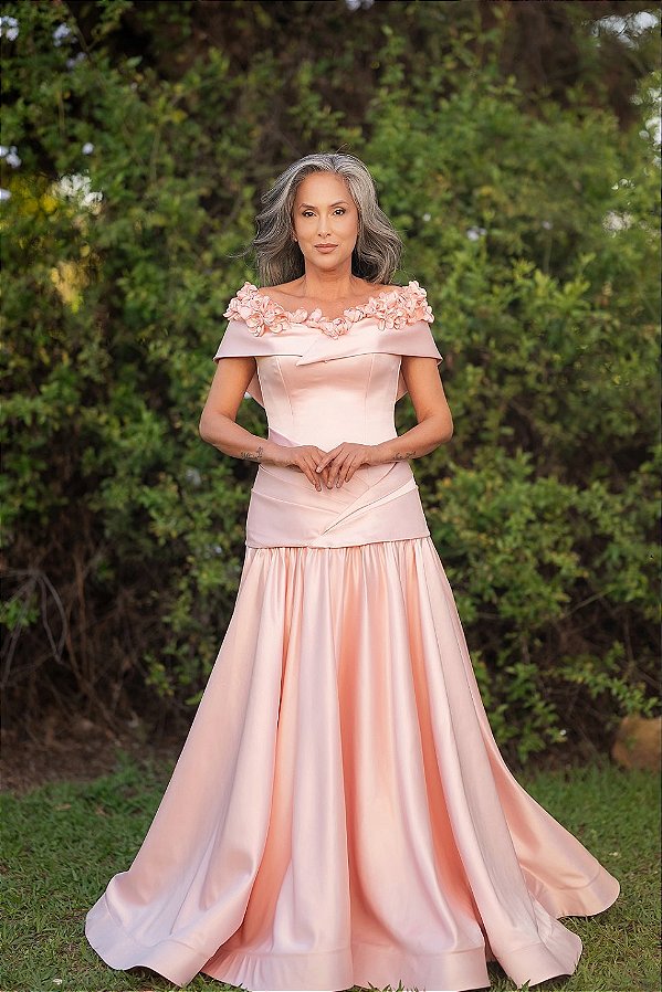 Vestido com pala flores Pétalas