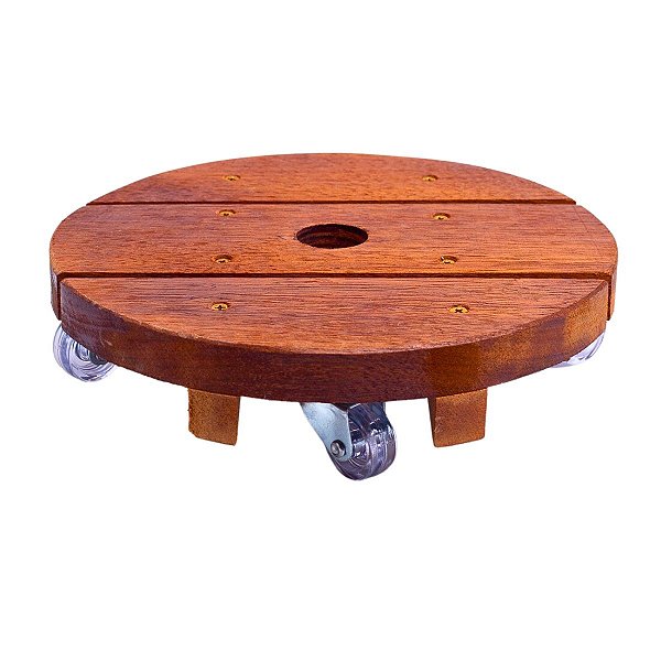 Suporte Para Vaso De Planta Redondo 25 Cm Rodinhas Cristal
