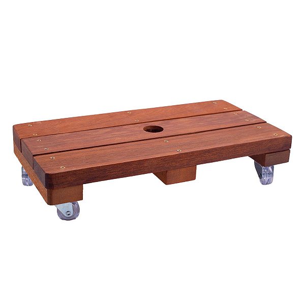 Suporte Para Vaso De Planta Jardineira 80x20 Cm Rodinhas Cristal