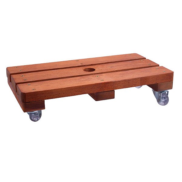 Suporte Para Vaso De Planta Jardineira 80x20 Cm Rodinhas Gel Silicone