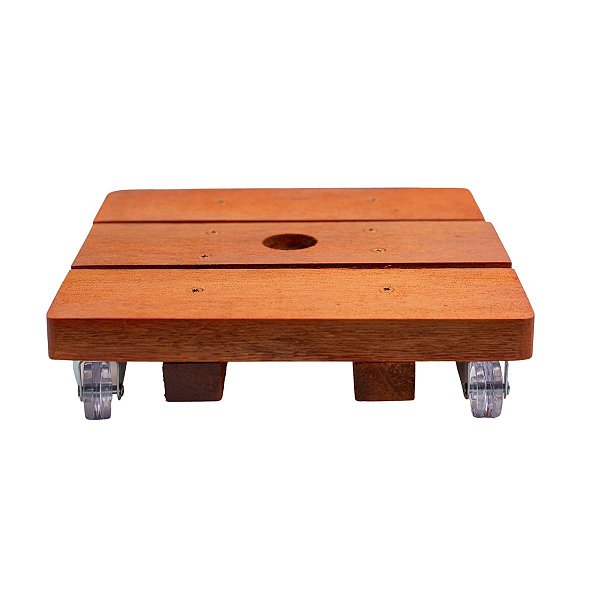 Suporte Para Vaso De Planta Quadrado 20 Cm Rodinhas Cristal