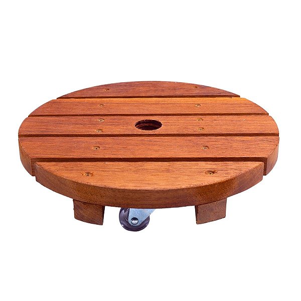 Suporte Para Vaso De Planta Redondo 35 Cm Rodinhas Cristal