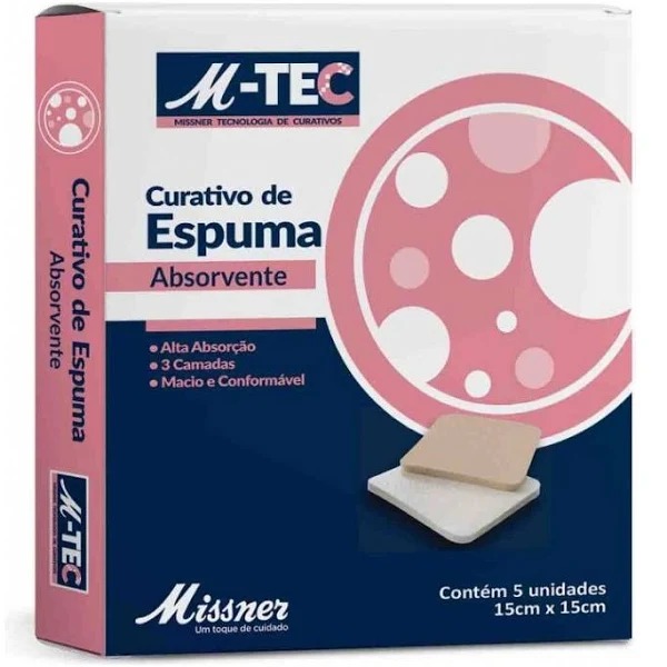 Curativo Espuma Absorvente Silicone 15 X 15cm C/Borda Missner