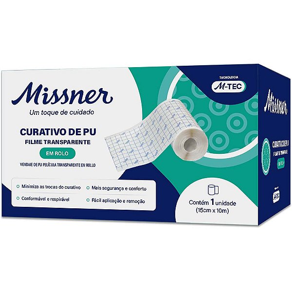 Curativo de PU Filme Transparente em Rolo M-TEC 15cmX10m CX C/1un