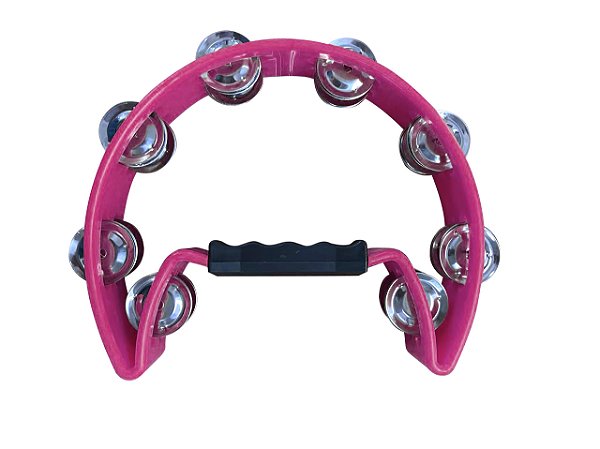 Pandeirola Pandeiro Meia Lua Cajon Percussão Rosa