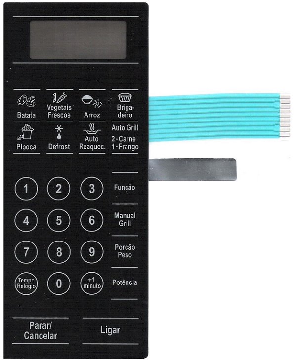 Membrana Teclado para Micro-ondas Compatível com Bosch HMS 20K00AB / HMS 20P00AP