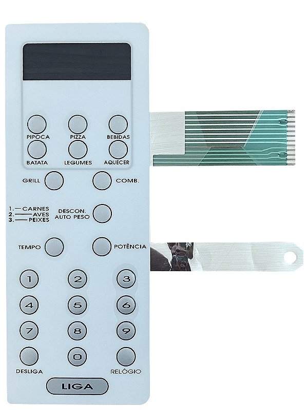 Membrana Teclado para Micro-ondas Compatível com Bosch HMS 30 GRILL / 000074K01, MB 303 BM